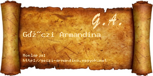 Géczi Armandina névjegykártya